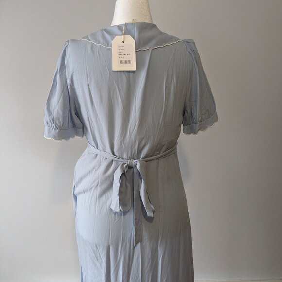 Clementine Simply Retro Vintage Light Blue Midi Dress - Picture 4 of 5